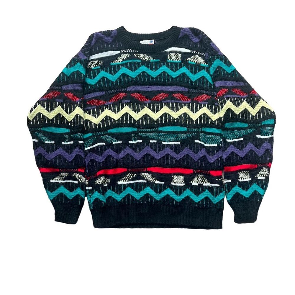 Vintage Eagles Ridge Unisex Chunky Knit Geometric Pullover Sweater